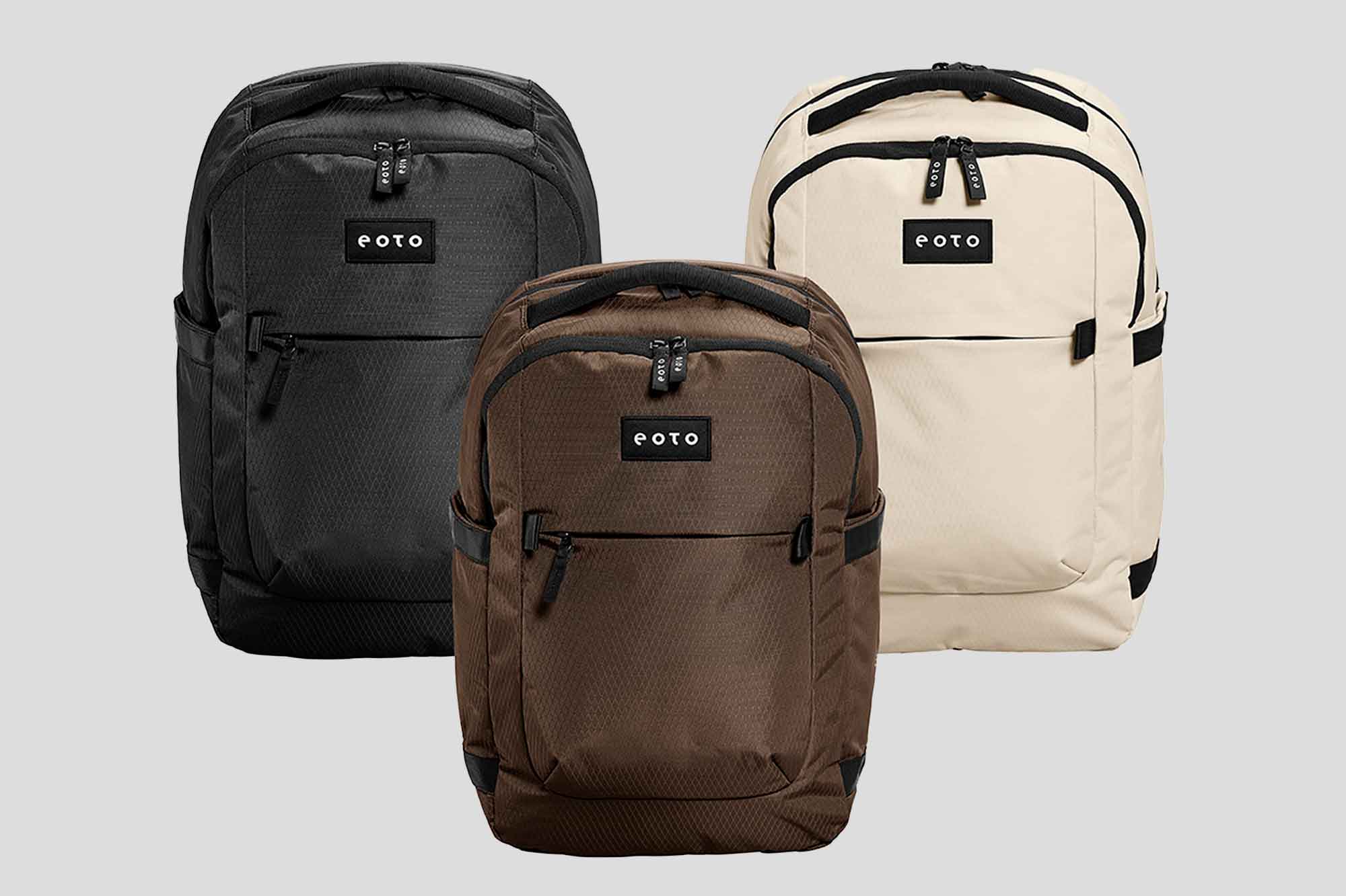 eoto Midi20 Rucksäcke in Schwarz, Braun und Beige 
